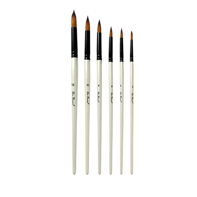 

Toponeto 6Pcs Nylon Watercolor Brush Art OilPainting Brush School Supplies