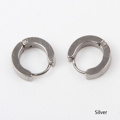 

Unisex 1Pair Stainless Steel Studs Earring Jewelry Black Blue Golden Silver
