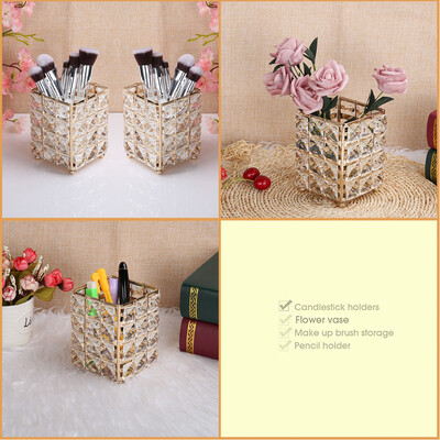 

Siaonvr Cosmetic Storage Tube Pen Holder Crystal Candle Holder Wedding Lover Decoration
