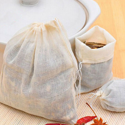 

10PCS Reusable Nut Milk Tea Fruit Juice Cotton Mesh Strain Filter Bag Filtration
