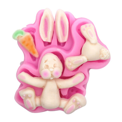 

3D Rabbit Easter Bunny Silicone Mold Cookie Baking Candy Chocolate Gumpaste Mould Cupcake Topper Fondant Cake Decorating Tools