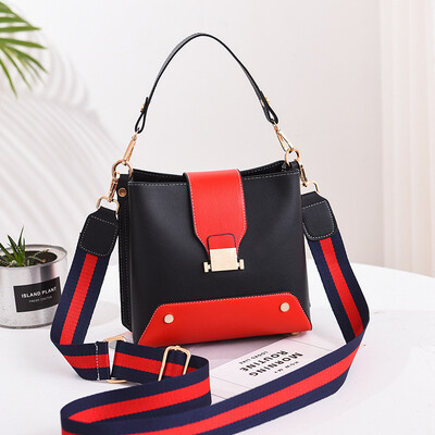 

Korean version of the new bucket bag ins super fire wide shoulder strap portable diagonal bag ladies shoulder bag tide