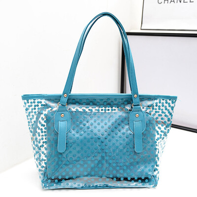 

Tailored Fashion Lady Plastic Wave Point Transparent Beach Shoulder Bag Handbag Clutch