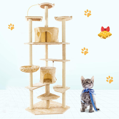 

80" Cat Tree Tower Condo Scratcher Cat Climb Trees Kitten Pet House Hammock Play