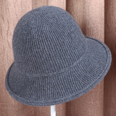 

2019 autumn&winter new Korean version of the casual ladies wool knitted wool hat tide solid color warm basin hat fisherman hat