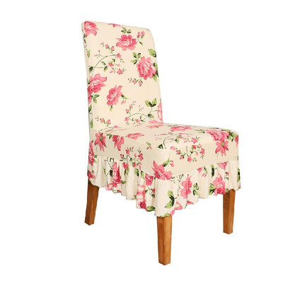 

Chair Covers Print Pattern Long Skirt Dining Chair Slipcovers Stretch Anti Dust