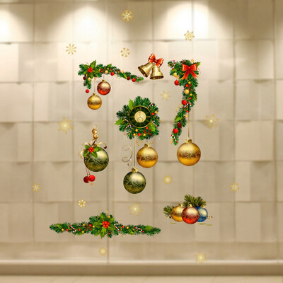 

Christmas Wreath Wall Stickers Removable Wall Stickers PVC Mural Window Decoration
