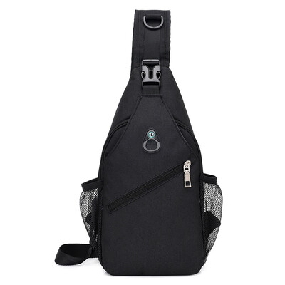 

Headphone hole mens chest bag Outdoor sports&leisure soft surface polyester shoulder Messenger bag