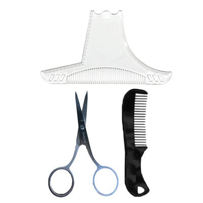 

Transparent Beard CombCombBeard Scissors Suit Beard Grooming Shaping Kit
