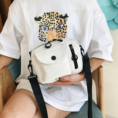 

French small bag of foreign leisure canvas bag handbags new 2019 wild ins super fire girl Messenger bag