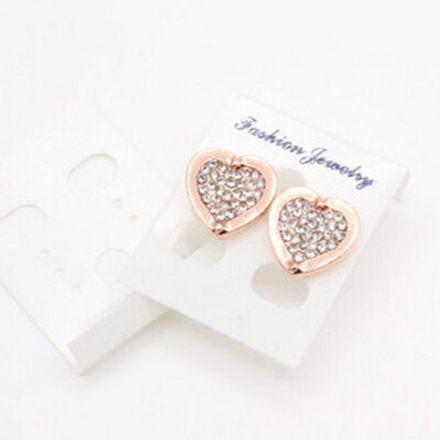 

Elegant Women Girls Gold Silver Rose Circle Crystal Stud Earrings Jewelry Gift