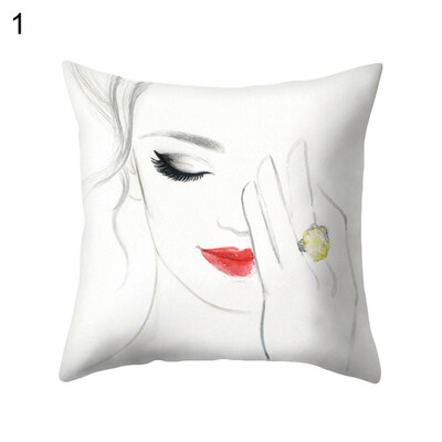 

Women Portrait Pillow Case Cushion Cover Sofa Bed Car Cafe Office Decoration