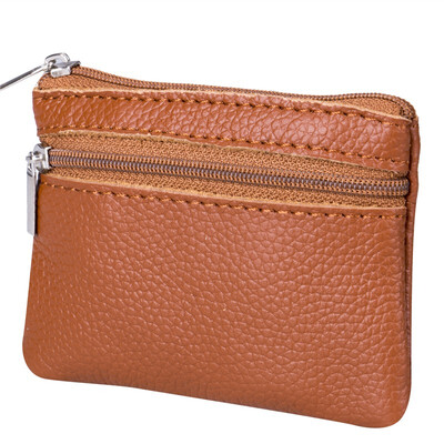 

Fashion Women Men Leather Coin Purse Wallet Clutch Zipper Small Change Soft Bag