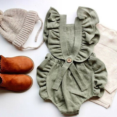 

Summer Newborn Baby Boys Girls Ruffle Solid Romper Bodysuit Jumpsuit Clothes