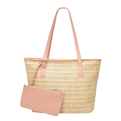

Tailored Fashion Women Casual Shoulder Bag Straw Bags Woven Bucket Bag Daughter Handbag