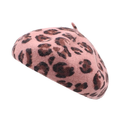 

New Sexy Women Beanie Leopard Print Woolen Adjustable Beret Autumn Winter Hat Painter Cap Headwear