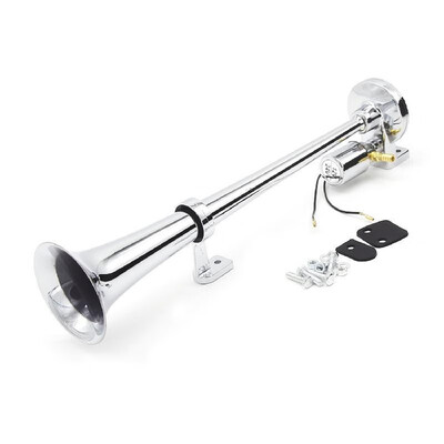 

Single-tube Trumpet Electric Horn Chrome Air Horn Loudspeaker Kit 150dB 12V24V Universal for Train Truck Lorry