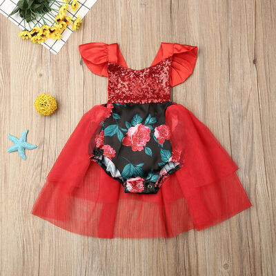 

Baby Girl Toddler Party Jumpsuit Romper Pageant Wedding Birthday Princess Christmas