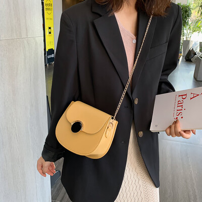 

Tailored Women Fashion Chain Retro Saddle Bag Shoulder Semicircle Crossbody Bag