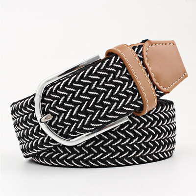 

High quality Unisex belt Patchwork color Canvas Pin Buckle Women belt casual stretch weaving Canvas Men&Women belt