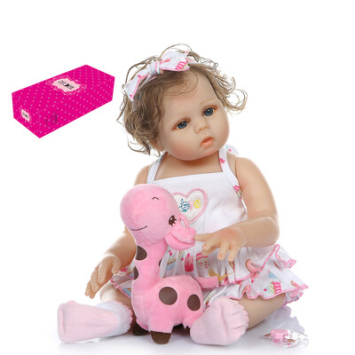 

Decdeal Reborn Baby Doll Silicone Full Body 19 inch Lifelike Cute Bath Dolls for Children Kids Toddlers Birthday Shower Gifts with