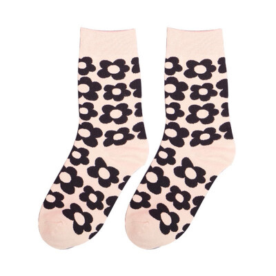 

New Fashion Colored flowers Cotton Women Socks Sweet Lovely Lady Autumn Socks