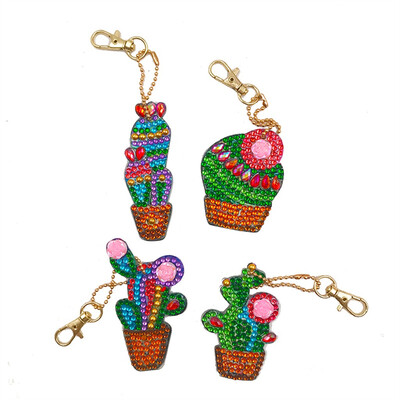 

Siaonvr 4Pcs DIY Toy 5D Diamond Painting KeyRing Key Chain Pendant Gift