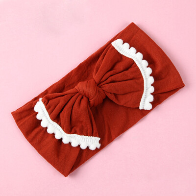 

〖Follure〗Wide Nylon Bow Ribbon with Pompom Knot Bow Nylon Head One Size Plus