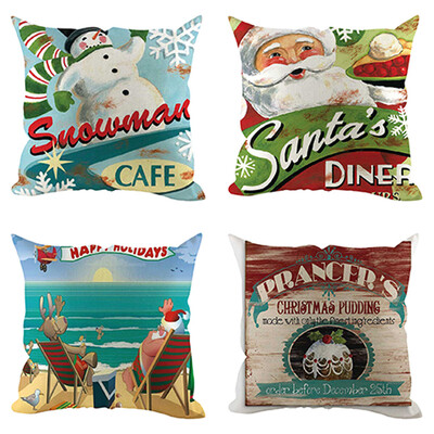 

Siaonvr 4Pcs Christmas Pillow Cover Pillowcases Decorative Sofa Cushion Cover Decoration