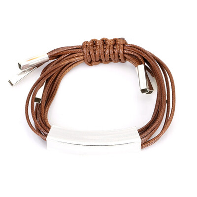 

New Coming Gold Color Geometric Tube Leather Bracelets Multilayer Braided Leather Rope Charm Bracelets For Women Men