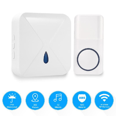 

Wireless Smart Doorbell Operating at Wide Range with 52 Melodies 5 Level Volume LED Indicator Waterproof Doorbell
