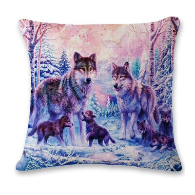 

〖Follure〗Cute Wolf Tower Sofa Bed Home Decoration Festival Pillow Case Cushion Cover