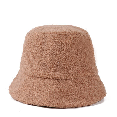 

Hat lady autumn&winter fisherman hat Korean version fashion 100 lamb basin hat Japanese literature&art simple warm hat