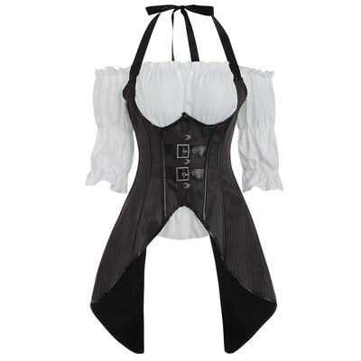 

Two Piece Halter Asymmetrical Corset Top