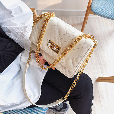 

Ins super fire pack small square bag on the new Korean version of the fashion chain small bag shoulder slung small bag Lingge retro female