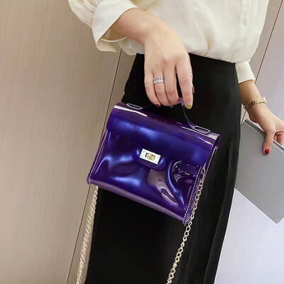 

Women Transparent PVC Shoulder Bag Chain Shoulder Sheer Holiday Beach Crossbody Bag Casual Messenger Bag Handbag