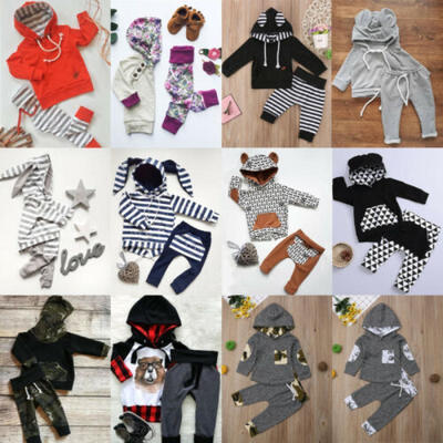 

UK Newborn Toddler Baby Boy Girls Hooded Tops Coat Pants Leggings Outfit Clothes