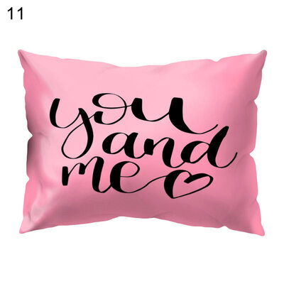 

Lovely Pink Letters Rectangle Throw Pillow Case Cushion Cover Home Car Decor