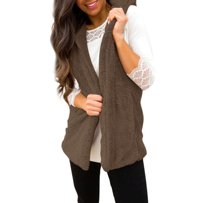 

Toponeto Women Fashion Lady Faux Fur Solid Casual Sleeveless Warm Vest Waistcoat