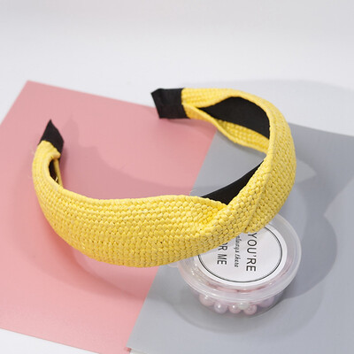

New Fashion Vintage Bow Knot Cross Hand-Woven Imitate Raffia Holiday Headband Headwear Accessories