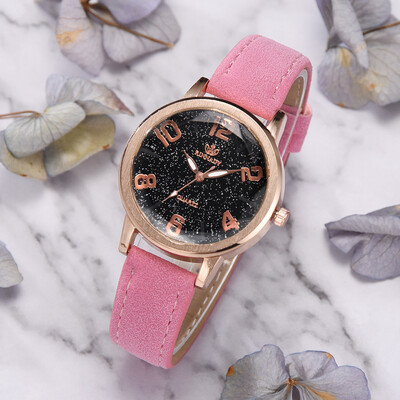 

RM Luxury Temperament Lady Irregular Mirror Leather Belt Watch Analog Quartz Watch