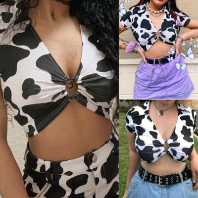 

US Stock Women Lady Summer T-shirt Crop Tank Tops Short Sleeve Vest Blouse Club