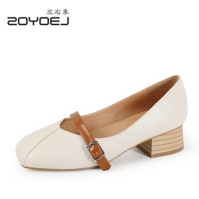 

The single-shoe womens coarse&grandmas shoes&autumn the gentle fairy shoes the right&the left quarter of the shoes