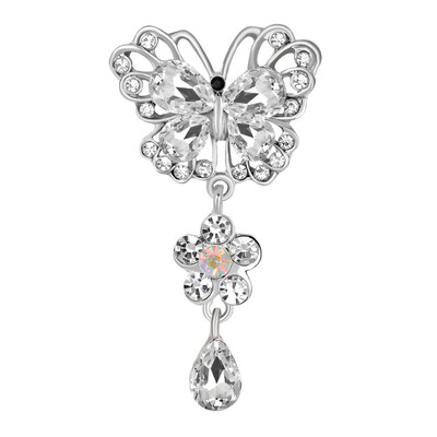 

Butterfly Flower Crystal Rhinestone Brooches Pins Dress Suit Accessory For Women Jewelry bijoux