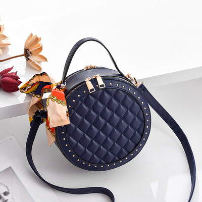 

Korean version of the small round bag Lingge interwoven handbags simple wind single shoulder diagonal package ladies cute small bag