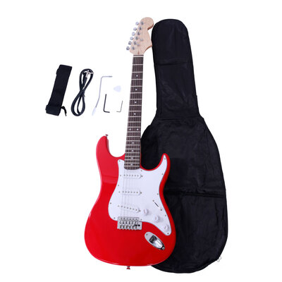 

Ktaxon 39" Rose Wood Fingerboard Electric Guitar Monochrome Gigbag Cord Strap Accessor