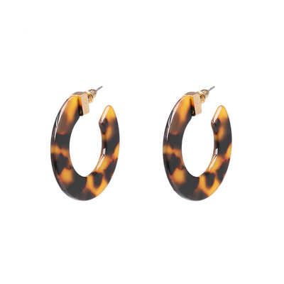 

AOTEMAN New Colorful Heart Resin ZA Fashion Women Statement Earrings Leopard Large Dangle Drop Earrings Party Jewelry Wholesale