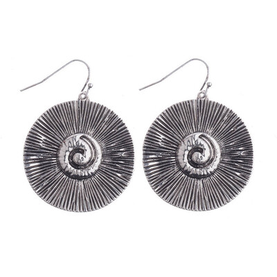 

Vintage Bronze swirl eddy Round Drop Earrings Danglers Bohemia Ethnic Retro Charm Earrings jewelry for women