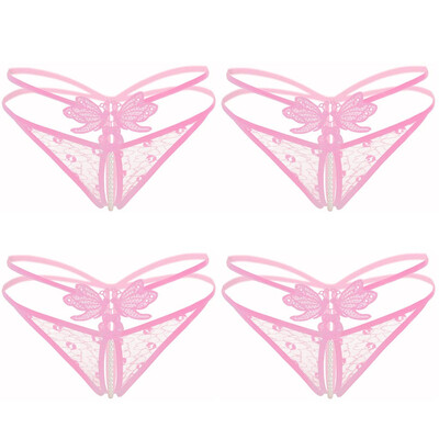 

Toponeto 4PC Women Thong Bragas Sexy Panties Thong Lace Word Pants Briefs Underwear