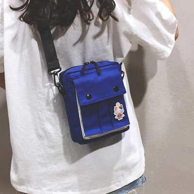 

Ins super fire on the new canvas casual slung packet female 2019 new Korean version of the wild net red shoulder small square bag